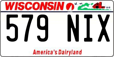 WI license plate 579NIX