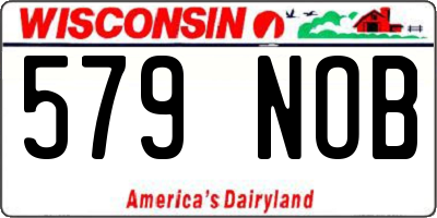 WI license plate 579NOB