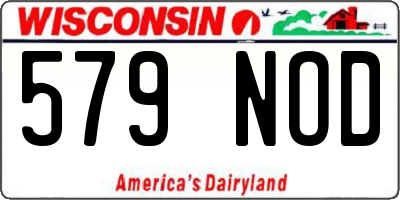 WI license plate 579NOD