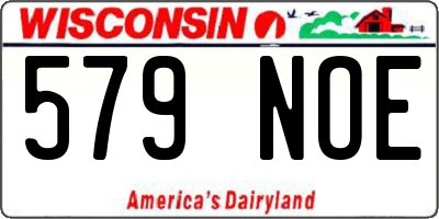 WI license plate 579NOE