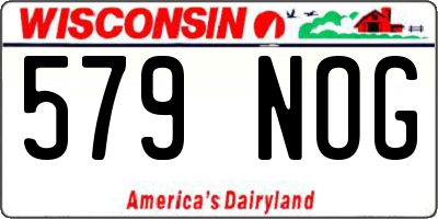WI license plate 579NOG