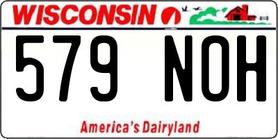 WI license plate 579NOH