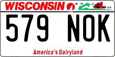 WI license plate 579NOK