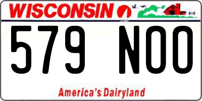 WI license plate 579NOO
