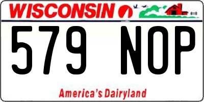 WI license plate 579NOP