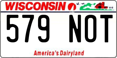 WI license plate 579NOT