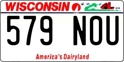 WI license plate 579NOU