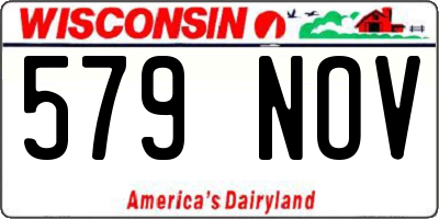 WI license plate 579NOV