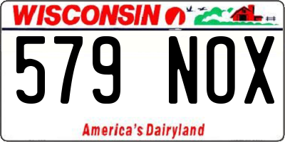 WI license plate 579NOX