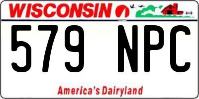 WI license plate 579NPC