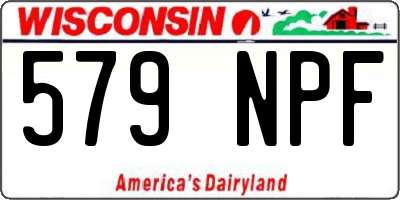 WI license plate 579NPF