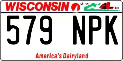 WI license plate 579NPK