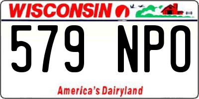 WI license plate 579NPO