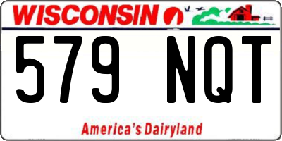 WI license plate 579NQT