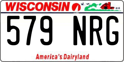 WI license plate 579NRG