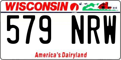 WI license plate 579NRW