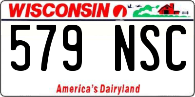 WI license plate 579NSC