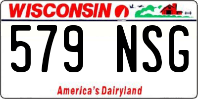 WI license plate 579NSG