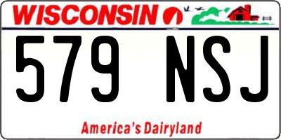 WI license plate 579NSJ