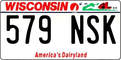 WI license plate 579NSK