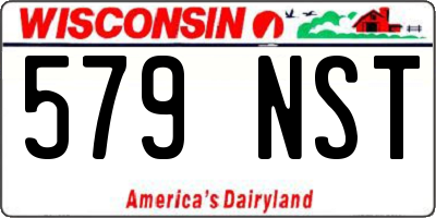 WI license plate 579NST