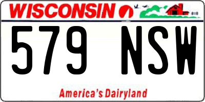 WI license plate 579NSW