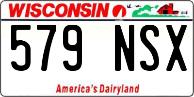 WI license plate 579NSX