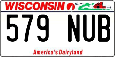 WI license plate 579NUB