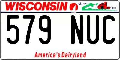WI license plate 579NUC