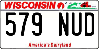 WI license plate 579NUD