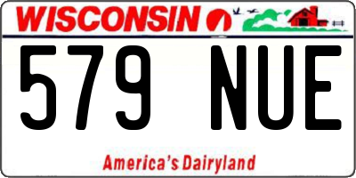 WI license plate 579NUE