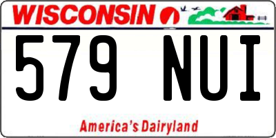 WI license plate 579NUI