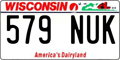 WI license plate 579NUK