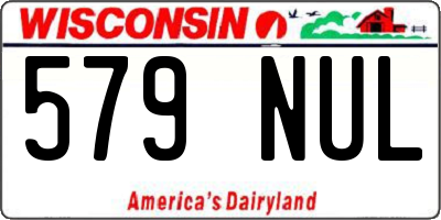 WI license plate 579NUL