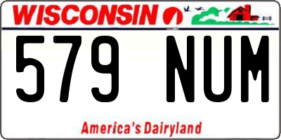 WI license plate 579NUM