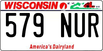 WI license plate 579NUR