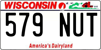 WI license plate 579NUT