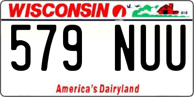 WI license plate 579NUU