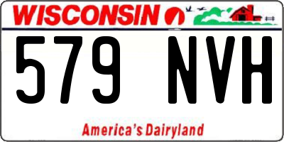 WI license plate 579NVH