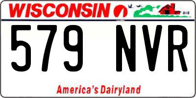 WI license plate 579NVR