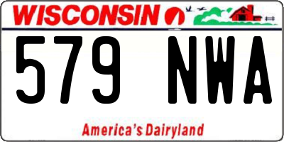 WI license plate 579NWA