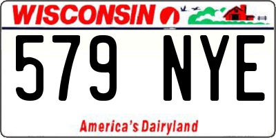 WI license plate 579NYE