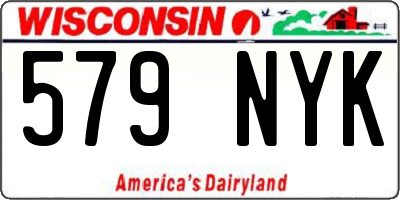 WI license plate 579NYK