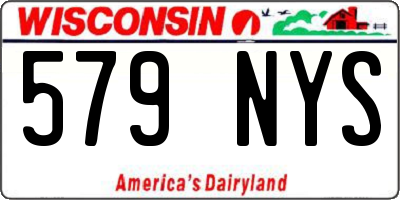 WI license plate 579NYS