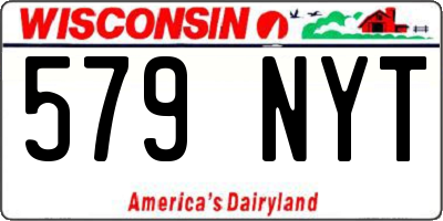 WI license plate 579NYT