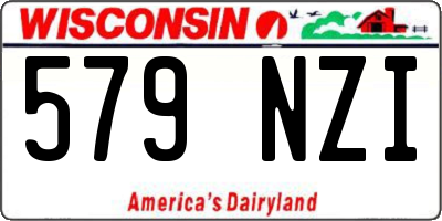 WI license plate 579NZI