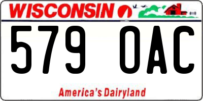 WI license plate 579OAC
