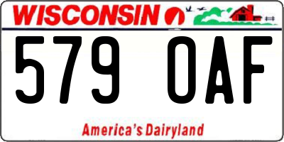 WI license plate 579OAF
