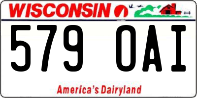 WI license plate 579OAI