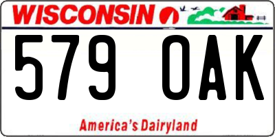 WI license plate 579OAK